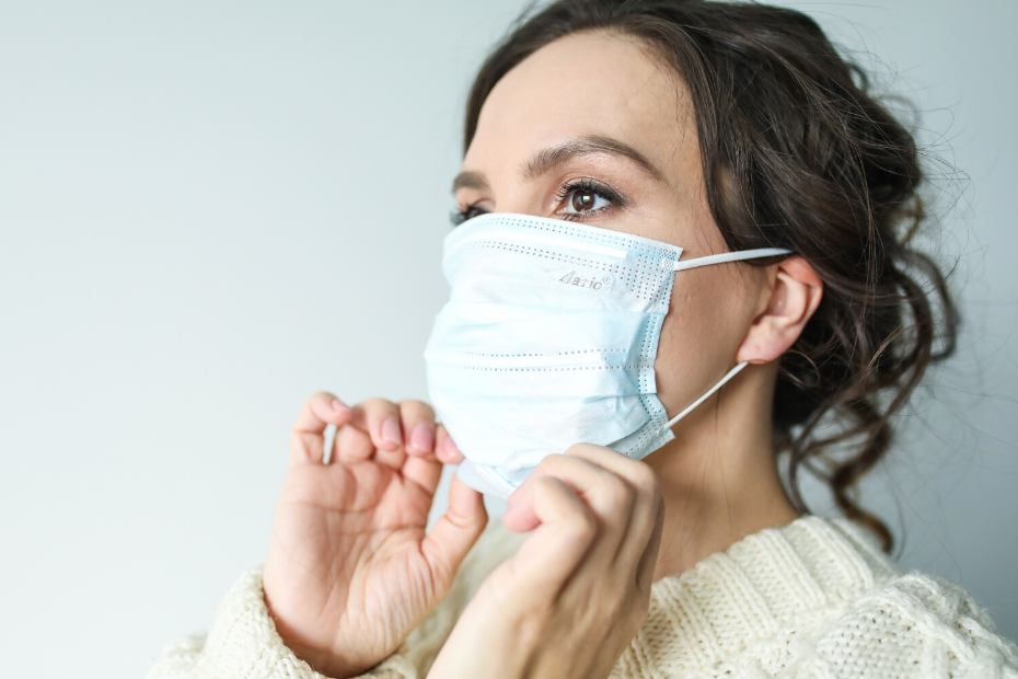 young woman wearing a face mask