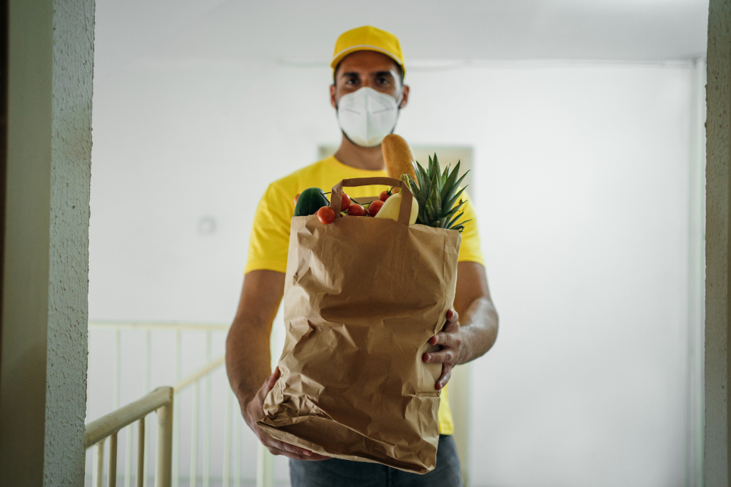 man delivering groceries